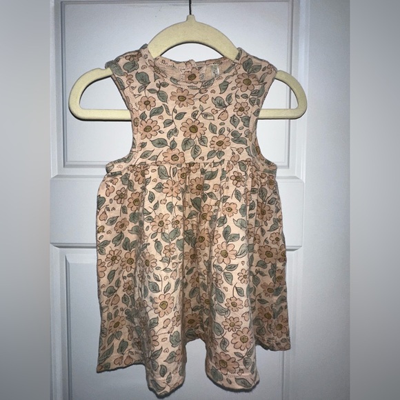 Rylee + Cru Cream and Green Floral Dress